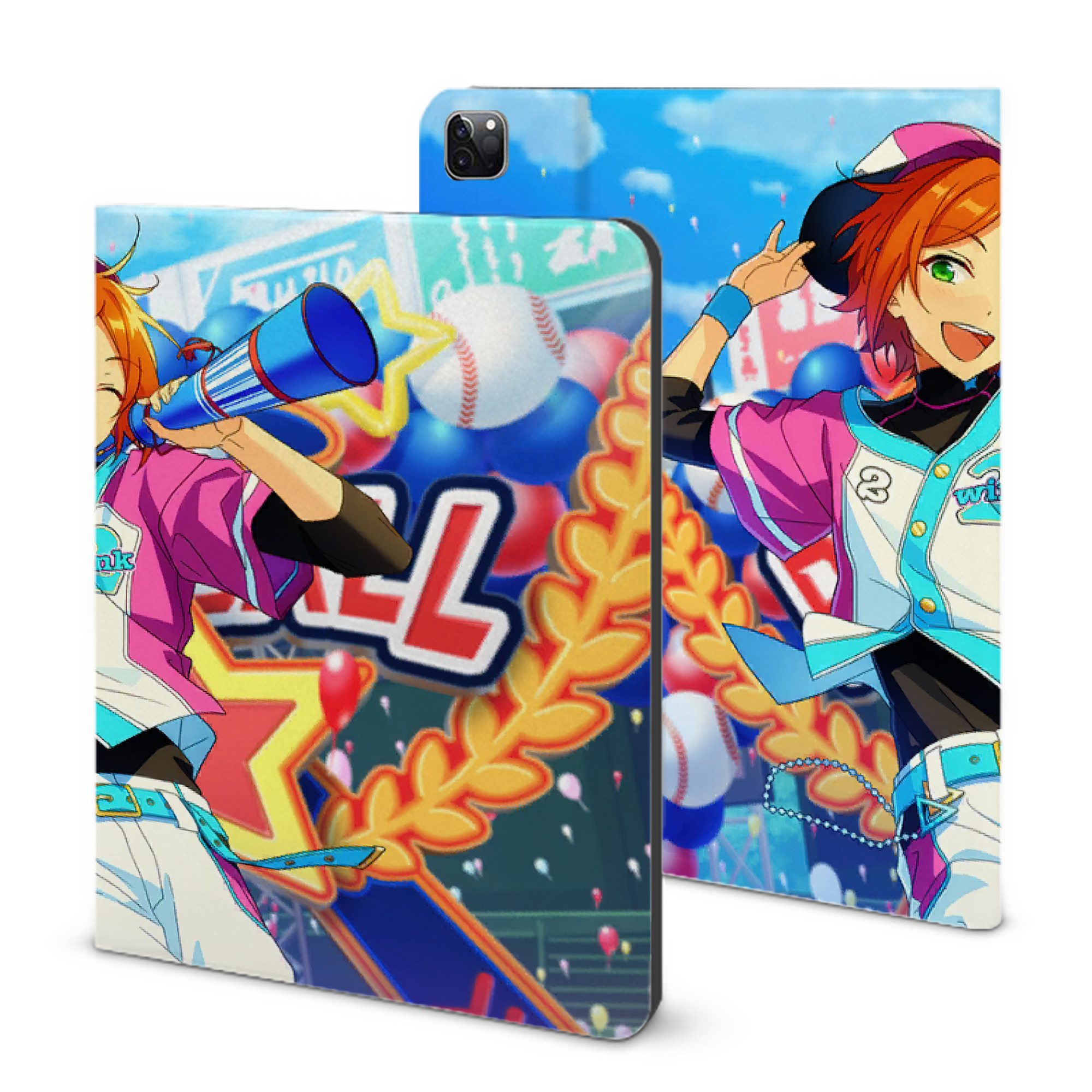 （画像用） あんさんぶるスターズ! Ensemble Stars IPad ケース ブック型 PUレザー TPU 耐衝撃 軽量 薄型 ペン収納なし 全面保護 IPad 各モデル対応